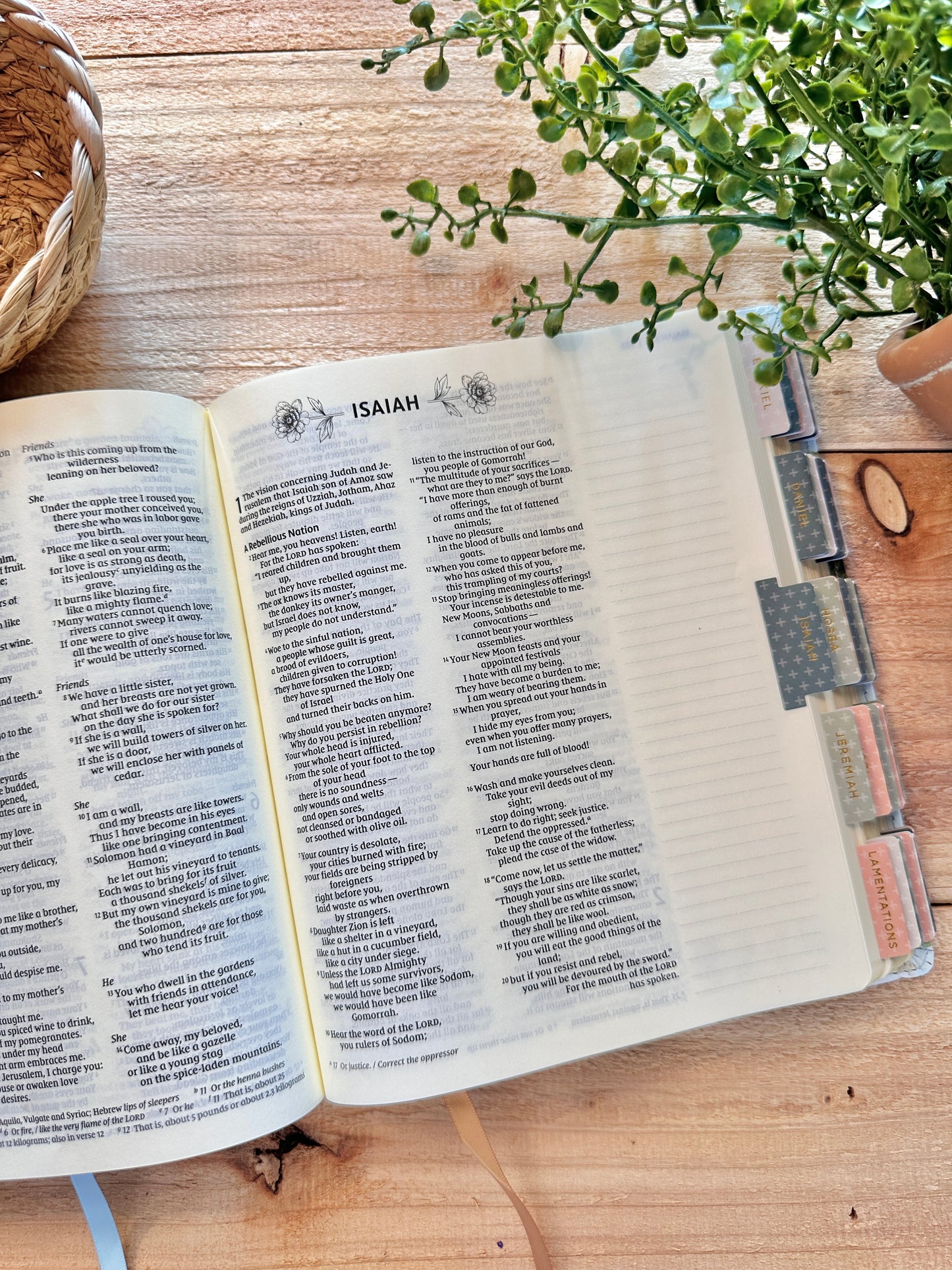 NIV Blue Floral Artisan Bible