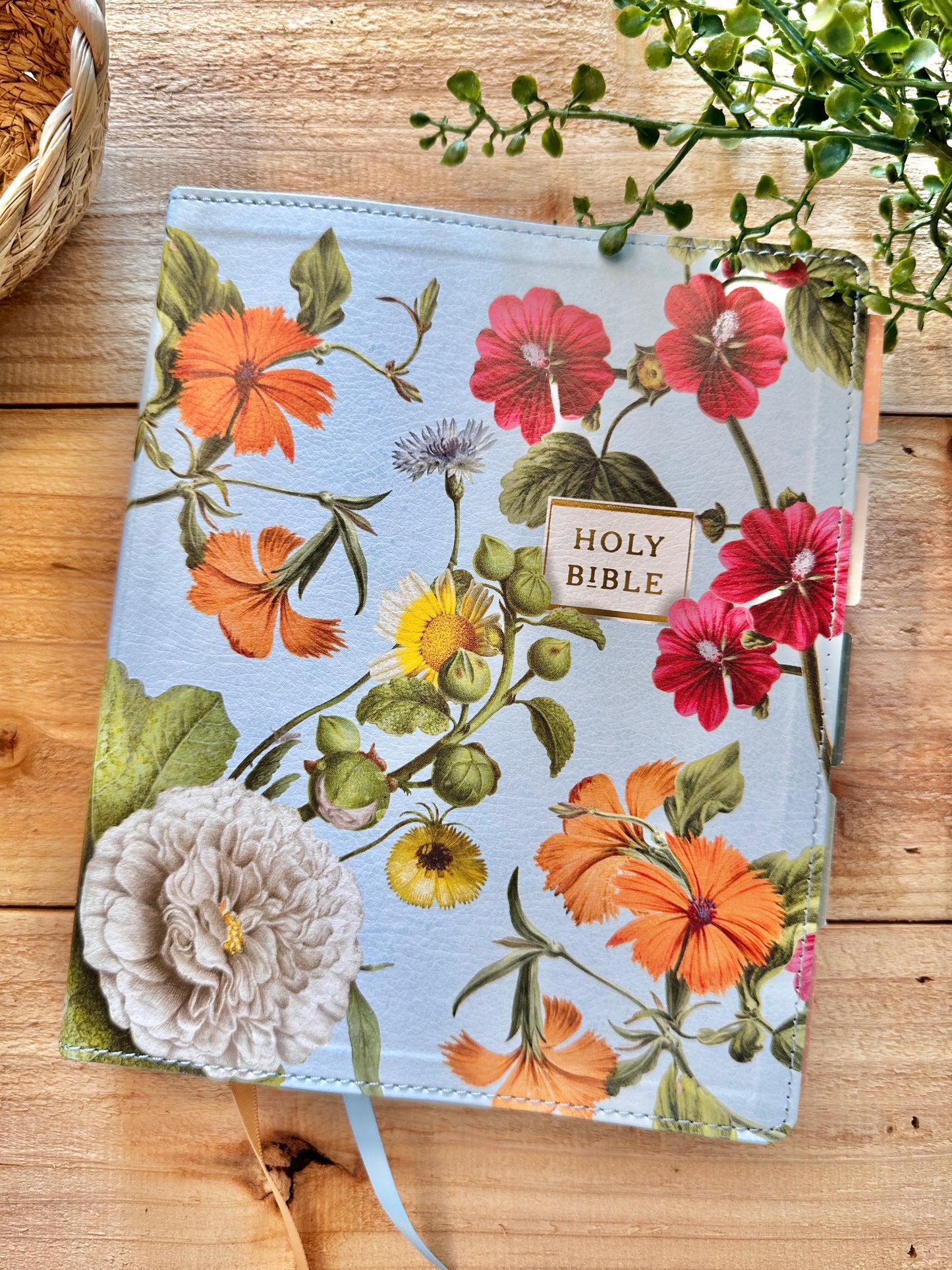 NIV Blue Floral Artisan Bible