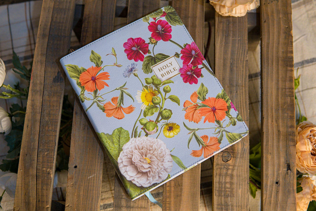 Blue Bible With Flowers NIV Blue Floral Artisan Bible – Jonesmann Mercantile